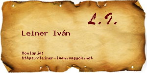 Leiner Iván névjegykártya